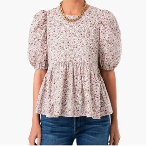 Tuckernuck Hyacinth House Pink Floral Lyla Blouse